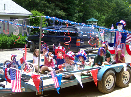 Wagon ride at Oak Haven Campground
